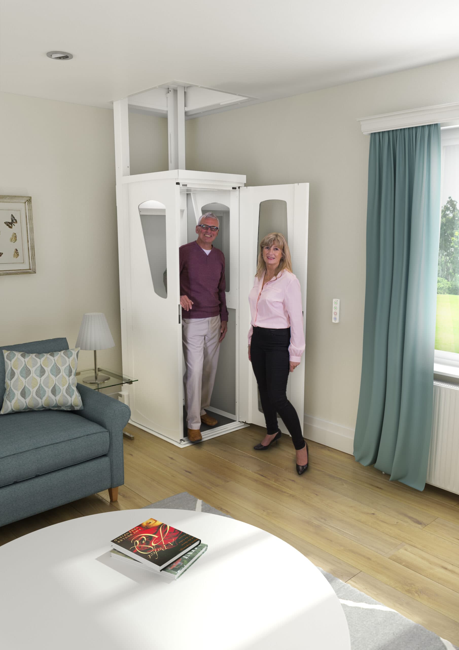 L’Harmony FE est un élévateur traversant conçu pour faciliter les déplacements entre étages à domicile. Son installation ne nécessite ni fosse ni structure complexe, ce qui le rend particulièrement adapté aux espaces restreints.